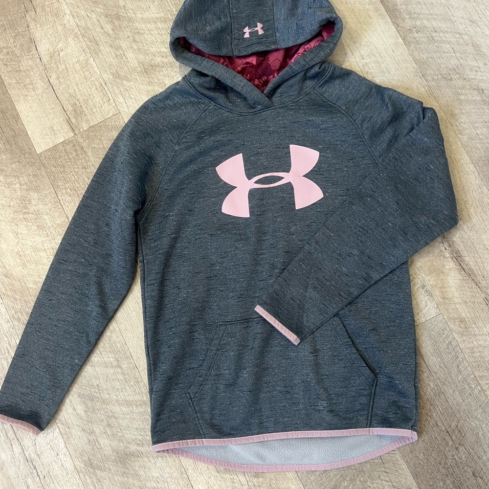 Under Armour Kids Gray and Pink Hoodie